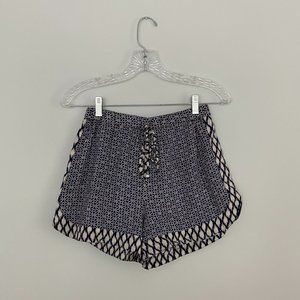 ANGIE Women's Blue Patterned Shorts